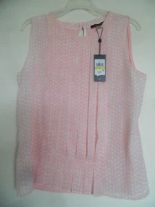 NWT Women Tommy Hilfiger Size M Polka Dot Tank Top Pink  - Picture 1 of 4