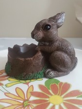 Morley Candy Company 1989 Chocolate Bunny Tree Bowl Figurine Easter Decor