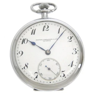 PATEK PHILIPPE 18jewels Pocket watch 1920 191034 Stainless Steel Hand Wind... - Picture 1 of 8