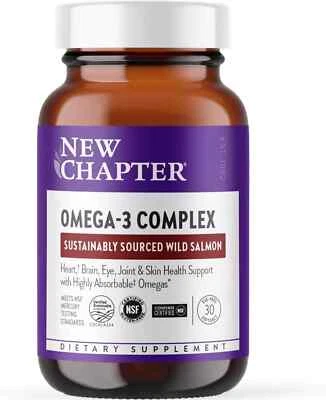 全新章 Omega-3 复合物鱼油补充剂野生阿拉斯加三文鱼心脏用,  — 第 1/4 张图片