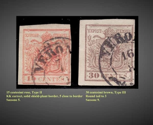 1850-4 AUSTRIA LOMBARDI-VENETIA VERONA 15,30C SCT. 4f,5b MI.3X 4Y SASSONE.5,9 - Picture 1 of 1