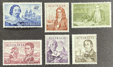 Australia 1966 Set of 6 MNH OG Sc# 412-17  Famous Seafarers Cover