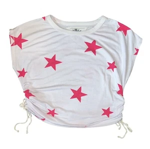 T2 Love Girls Ruched Tie Sides Short Sleeve Star Print Top Size 14 - Picture 1 of 3