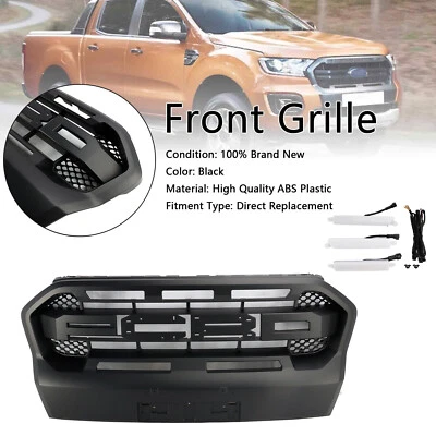 TOPTENG Raptor Style Front Bumper Grille Grill Fit Ford Ranger 2019-2023 T8 W/LED QA WS