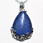 Lapis Lazuli Teardrop Gemstone Beads Pendant 20" AAA