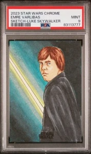 Topps Star Wars 1 of 1 Sketch Card by Emre Varlibas of Luke Skywalker PSA 9 - Picture 1 of 2
