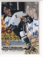 1996 SCORE BOARD ADAM COLAGIACOMO AUTO AUTOGRAPH /350