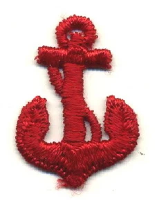 Parche ancla rojo vintage bellamente hecho marinero azul marino H12 - Imagen 1 de 1