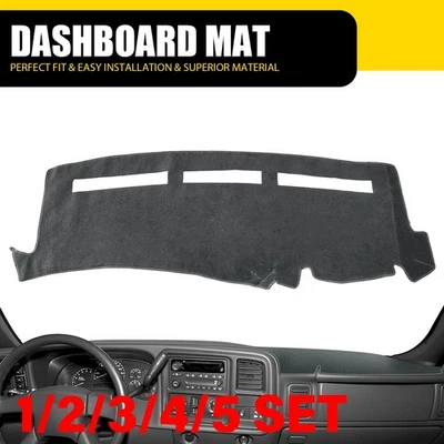 Cubierta de tablero de instrumentos alfombrilla de tablero gris para Chevy Silverado GMC Sierra 1999-2006 1-5SET Foto 1 de 4