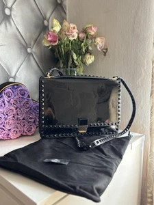 Rare* Classic* Valentino Garavani Rockstud Messenger Top Handle Bag With Box - Picture 1 of 17