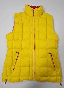  Avalon Femme Los Angeles Women's Sz XL Puffer Vest Yellow Pink Zip Reversible - Picture 1 of 12
