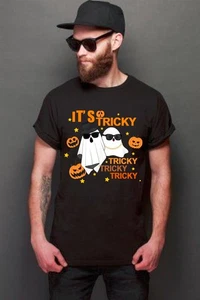 It’s Tricky Tricky Tricky Halloween T-Shirt, Ghost Halloween Spooky Gift Tee - Picture 1 of 5