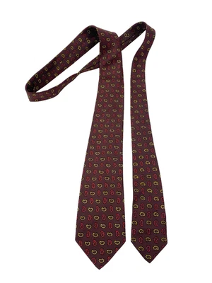 Corbata Woodruff’s Cuello Hombre Marrón Seda Vintage Estampado Occidental Alhambra California Foto 1 de 4