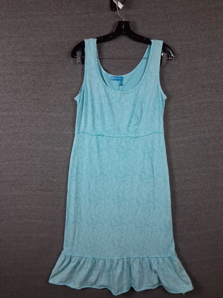 Vestido Fresh Produce Para Mujer M Azul Floral Maxi Volantes Dobladillo Costero Casa Hecho en EE. UU. Foto 1 de 4