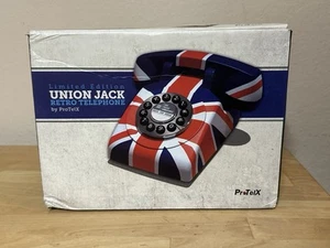 Retro Union Jack Push Button Telephone - New In Box - Zdjęcie 1 z 4