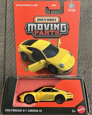 Piezas móviles Matchbox 2020 Porsche 911 Carrera 4S amarillo nuevo 2025 Foto 1 de 2