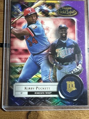 2022 TOPPS GOLD LABEL KIRBY PUCKETT SSP Purple Refractor #12/35 Twins - Image 1 of 3