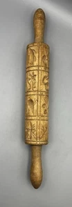 Vintage Holz Springerle German Cookie Shortbread geschnitzt Nudelholz 14 1/2" - Bild 1 von 7