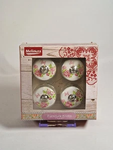 🌸 Melinera Möbelknöpfe Shabby Chic – Neu & OVP – Set aus 4 Porzellanknöpfen - Bild 1 von 2