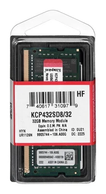 Kingston 32GB DDR4 3200MHz SODIMM - KCP432SD8/32, CL22, 1.2V, Laptop Memory, 260 - Image 1 of 4