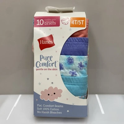 Hanes Toddler Girls Tagless Briefs Underwear 10-Pack  Size 4T 5T❗️Damage Box - Image 1 of 4