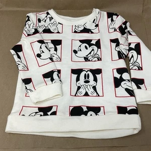 Size 12M Mickey Mouse Disney Sweatshirt Cream, Black & Red - Picture 1 of 2