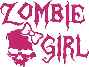 Adesivo decalcomania vinile Zombie Ragazza Teschio Cammina Morto Auto Finestra Camion Tablet - Foto 1 di 3