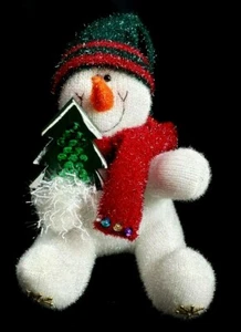 Wangs Intl Peluche Brillante Muñeco de Nieve Vacaciones Navidad Copos de Nieve Árbol Bufanda - Imagen 1 de 5