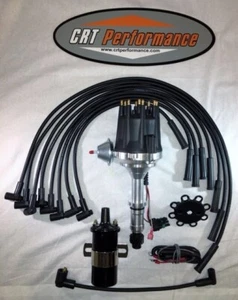 SB BUICK 300 340 350 small cap HEI Distributor BLACK + 45K Coil + 8MM USA WIRES - Bild 1 von 4