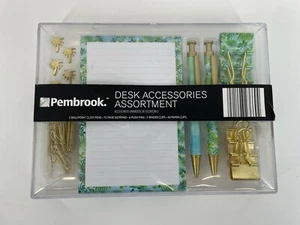 Pembrook Accesorios de Escritorio Surtido Suministros de Oficina Pluma Bloc de Notas Clips Palma - Imagen 1 de 5