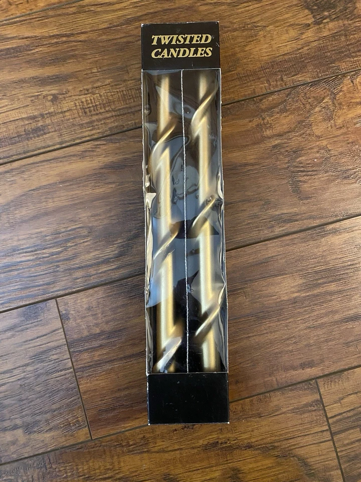 "Velas retorcidas doradas vintage 12"" NUEVAS Kurt Adler vacaciones fiesta de Navidad año nuevo" Foto 1 de 4