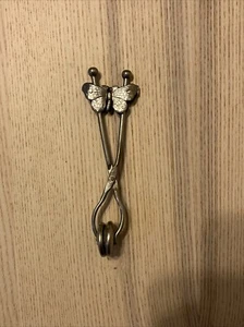 Antique Victorian Butterfly Skirt Lifter Dress Clamp Silver Colored - Picture 1 of 10