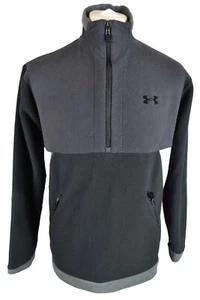 UNDER ARMOUR Black Fleece Jumper size S Mens Half Zip Pullover Outdoors - Picture 1 of 5