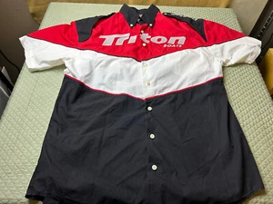 Triton Boats Fishing Team Button Down Shirt Embroidered Red Black Size Small - Picture 1 of 8