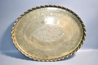 Orientalische Tablett Serviertablett Messingtablett Oval 54cm Vintage ca2kg/i5 - Bild 1 von 4