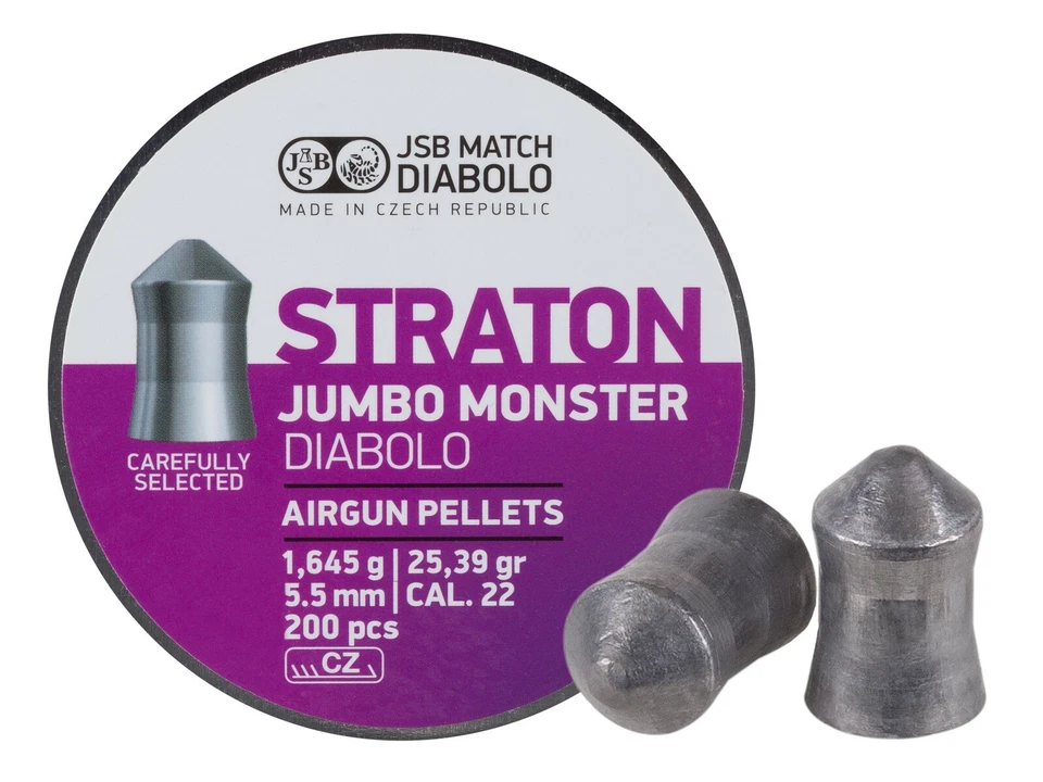 JSB Straton Jumbo Monster 25,39 granos .22 Cal Pellets 200 unidades Foto 1 de 1
