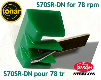 TONAR DIAMOND INTERNATIONAL S70SR DN spécial 78 tours rpm tr TONAR pour cellule EXCEL ES70S, ES70SR, ES-70EX