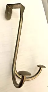 HOOK FOR DOOR OR GLASS SHOWER PANEL ROBE/TOWEL - Holds two, Satin Nickel Finish - Picture 1 of 4