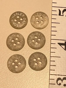 Genuine Harley Davidson Replacement Buttons 6 Grey Shirt Buttons - Picture 1 of 1