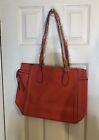 Faux Leather Tote Shoulder Bag - Red Large New Never Used