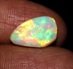 AAA Fire Opal Rough, rose cut Ethiopian Raw Opal Multi Fire Crystal opal 1.40 Ct - Picture 1 of 4