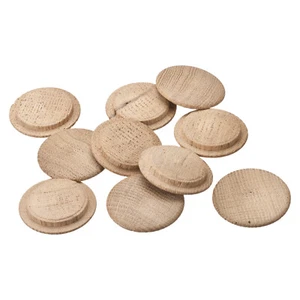 Tapones de madera, 10 piezas 45 x 35 mm - tapones superiores con botones de madera de roble rojo para silla de escalera - Imagen 1 de 6