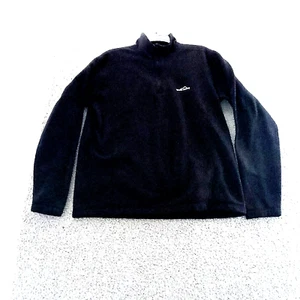 Eddie Bauer Womens L Mock Neck Chest Zip Up Pull Over Jacket Black hoodie 9569 - Picture 1 of 4