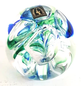 Langham Fakenham, Norfolk, UK abstract glass paperweight with makers sticker - Picture 1 of 9