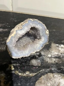 Mineral Specimen, Banded Agate Quartz Geode, Part-Polished Fossil - Picture 1 of 7
