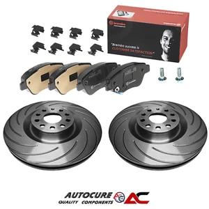 PASST VAUXHALL CORSA D 1.2 1.3 1.4 06-14 SCHLITZBREMSSCHEIBEN VORNE & BREMBO BELÄGE - Bild 1 von 1