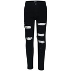 Kids Ripped Jet Black Denim Jeans Comfort Stretch Trousers Pants Boys Age 3-13 Y