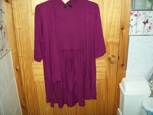 NEW YOURS MAGENTA WATERFALL/GATHERED BACK DETAILED CARDIGAN SIZE 16 - Picture 1 of 2