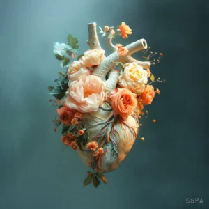 Heart Series - Floral Heart Print - PikPoket Gallery - Picture 1 of 2