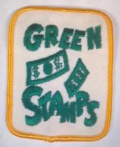 Estampillas verdes vintage S&H de 3" x 3,5" parche insignia estampillas comerciales - Imagen 1 de 3